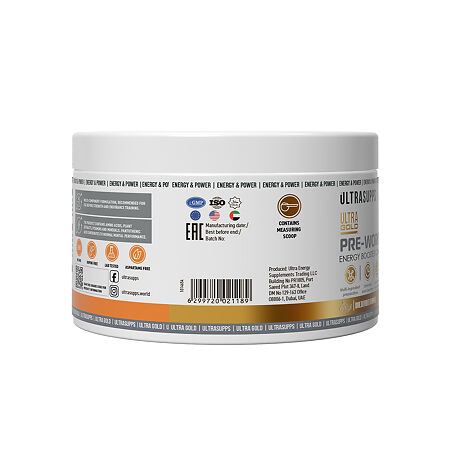 Ультрасаппс Ультра Голд предтренировочный комплекс / Ultrasupps Ultra Gold Pre-workout Multifruit порошок со вкусом мультифрукт массой 200 г 1 шт