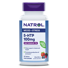 Купить Natrol 5-HTP 100 мг F/D Ягодный микс / 5-HTP 100mg F/D Mixed Berry быстрорастворимые таблетки массой 1123,54 мг 30 шт цена