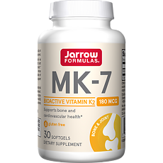 Купить Jarrow Formulas МК-7 180 мкг / MK-7 180 mcg гелевые капсулы массой 330 мг 30 шт цена