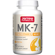 Изображение товара Jarrow Formulas МК-7 180 мкг / MK-7 180 mcg гелевые капсулы массой 335 мг 30 шт