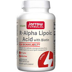 Купить Jarrow Formulas R-альфа-липоевая кислота+Биотин/R-Alpha Lipoic Acid+Biotin vegan капсулы массой 385 мг 60 шт цена