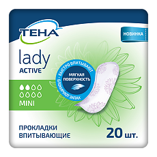 Купить Tena Lady Active Прокладки тонкие впитывающие Mini 20 шт цена