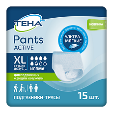 Изображение товара Подгузники-трусы для взрослых Tena Pants Active Normal XL 15 шт комфорт и защита