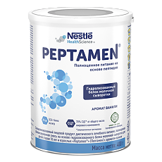 Купить Пептамен (Peptamen) Специализированный пищевой продукт диетического лечебного питания на основе гидролизованного белка молочной к-ты аромат ванильный с 10 лет 400 г 1 шт цена