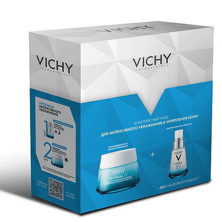 Vichy Mineral 89 Набор Крем увлажняющий 72 ч 50 мл+Гель-сыворотка 30 мл 1 уп