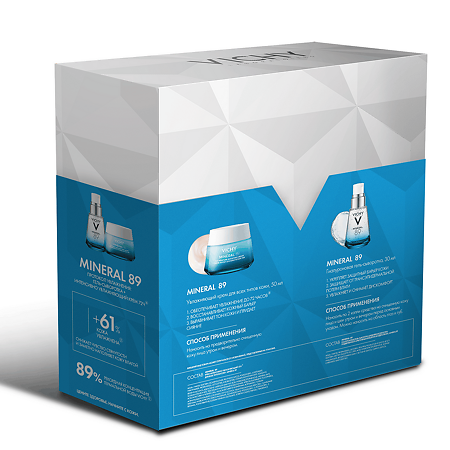 Vichy Mineral 89 Набор Крем увлажняющий 72 ч 50 мл+Гель-сыворотка 30 мл 1 уп