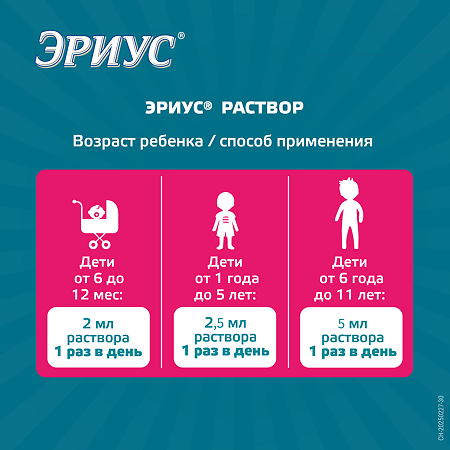Эриус раствор для приема внутрь 0,5 мг/мл 60 мл 1 шт