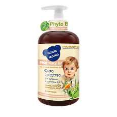 Купить Наша Мама Pharmacy Line Детское фито средство для купания и шампунь 2в1 для чувствительной и атопичной кожи 0+ 300 мл 1 шт цена