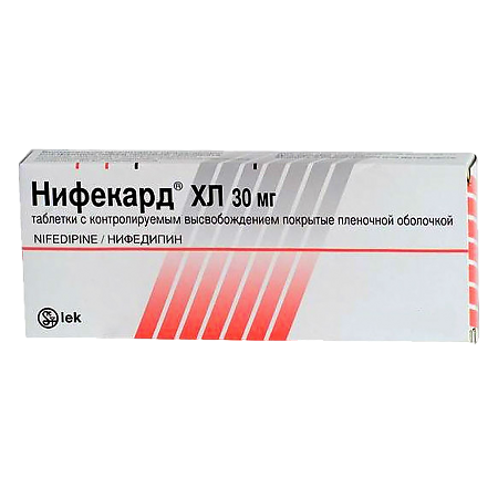 Нифекард ХЛ таблетки с пролонг высвобождением покрыт.плен.об. 30 мг 60 шт