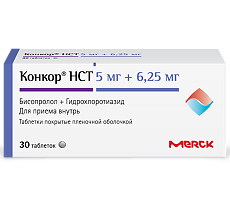 Купить Конкор НСТ таблетки покрыт.плен.об. 5 мг+6,25 мг 30 шт цена