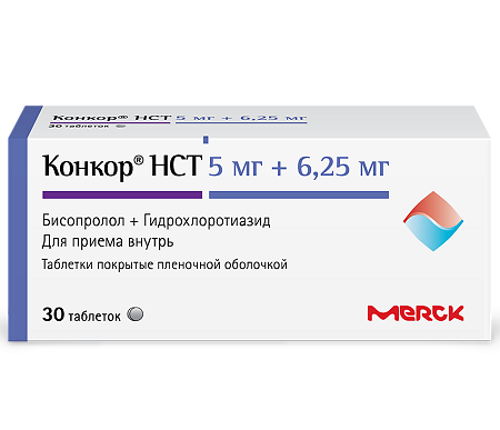 Изображение товара Конкор НСТ таблетки 5мг+6,25мг 30 шт для снижения давления
