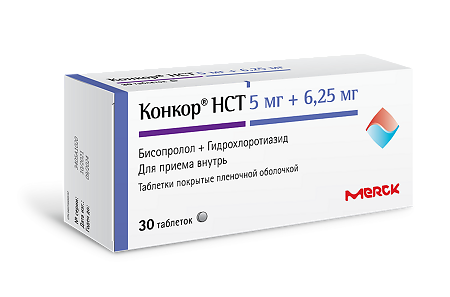 Конкор НСТ таблетки покрыт.плен.об. 5 мг+6,25 мг 30 шт
