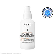 Купить Vichy Capital Soleil UV-Age Daily Невесомый солнцезащитный флюид для лица против признаков фотостарения SPF50+ 80 мл 1 шт цена