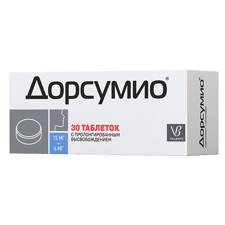 Дорсумио таблетки с пролонг высвобождением 15 мг+6 мг 30 шт