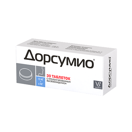 Дорсумио таблетки с пролонг высвобождением 15 мг+6 мг 30 шт