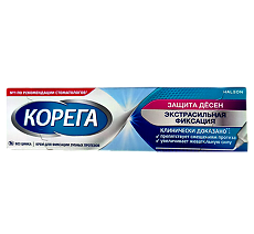 Купить Корега крем для фиксации зубных протезов Защита десен экстрасильная фиксация 40 мл 1 шт цена