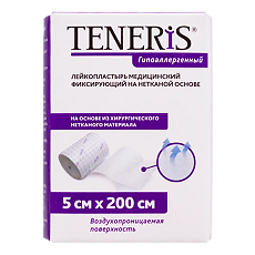 Купить Лейкопластырь Тенерис (Teneris) рулонный фиксирующий на нетканой основе 5 х 200 см 1 шт цена
