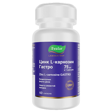 Цинк L-карнозин Гастро капсулы по 0,2 г 60 шт