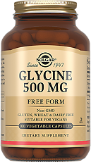 Изображение товара Solgar Глициниум 500 мг / Glycine 500 mg Vegetable Capsules капсулы массой 735 мг 100 шт