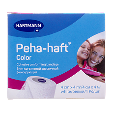 Купить Бинт Пеха-хафт/Peha-haft Color когезивный эластичный фиксирующий 4 м х 4 см белый 1 шт цена