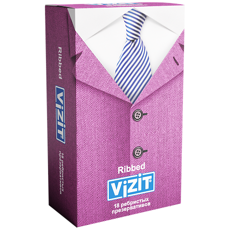 Презервативы VIZIT Ribbed ребристые 18 шт