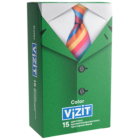 Презервативы VIZIT Color цветные ароматизированные 15 шт
