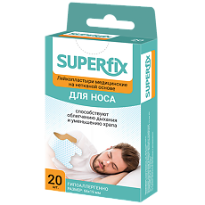 Купить Лейкопластыри медицинские Superfix на нетканой основе для носа от храпа 20 шт цена