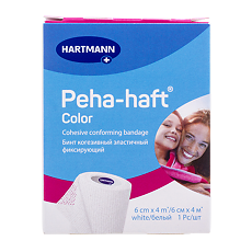 Купить Бинт Пеха-хафт/Peha-haft Color когезивный эластичный фиксирующий 4 м х 6 см белый 1 шт цена