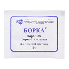Изображение товара Борная кислота Борка средство дезинфицирующее порошок 10 г 1 шт