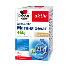 Изображение товара Доппельгерц актив Магния хелат+В6 капсулы массой 965 мг 60 шт