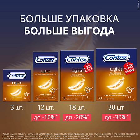 Презервативы Contex Lights особо тонкие 6 шт