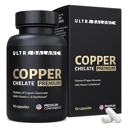 Медь Хелат Премиум/Copper Chelate Premium UltraBalance капсулы по 400 мг 90 шт