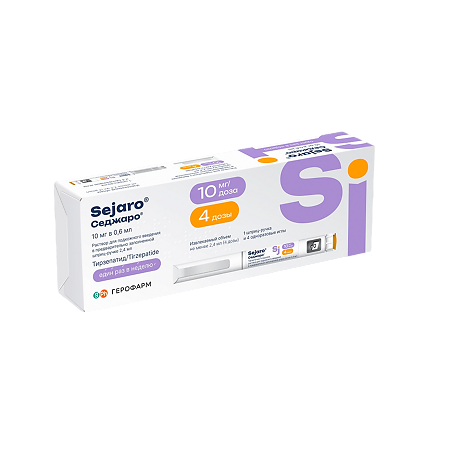 Седжаро раствор для подкожного введ 10 мг/доза шприц-ручка 2,4 мл 1 шт+иглы 4 шт
