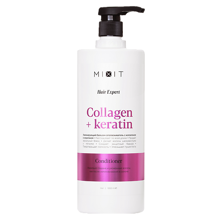 Изображение товара Mixit Hair Expert Ламинирующий бальзам-ополаскиватель для волос с коллагеном и кератином 1000 мл 1 шт