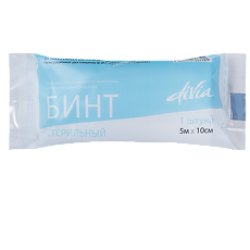 Купить Бинт стерильный медицинский из нетканого материала с неосыпающимися краями DIVIA 5 м х 10 см 1 шт цена