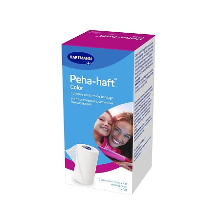 Бинт Пеха-хафт/Peha-haft Color когезивный эластичный фиксирующий 4 м х 10 см белый 1 шт