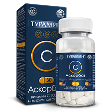 Купить Турамин Аскорбат Витамин С некислотная форма таблетки массой 1,8 г 30 шт цена