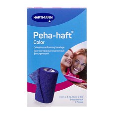 Купить Бинт Пеха-хафт/Peha-haft Color когезивный эластичный фиксирующий 4 м х 8 см синий 1 шт цена