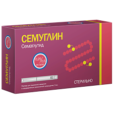Изображение товара Семуглин раствор для подкожного введ 0,25/0,5мг/доза 3 мл шприц-ручка 1 шт+иглы 8 шт 1 уп