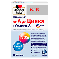 Купить Доппельгерц VIP от А до Цинка+Омега-3 капсулы массой 1500 мг 30 шт цена
