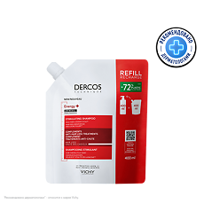 Купить Vichy Dercos Energy+ Шампунь тонизирующий с Аминексилом против выпадения волос Eco-Refill см/блок 400 мл 1 шт цена