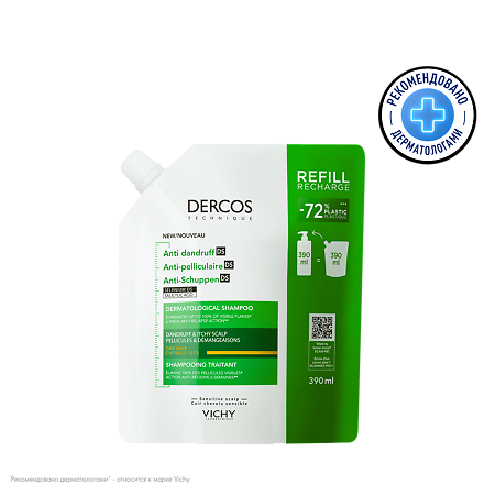 Изображение товара Vichy Dercos DS Шампунь-уход против перхоти для сухих волос Eco-Refill см/блок 390 мл 1 шт