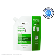 Купить Dercos DS Шампунь против перхоти для нормальных и жирных волос Eco-Refill см/блок 390 мл 1 шт цена