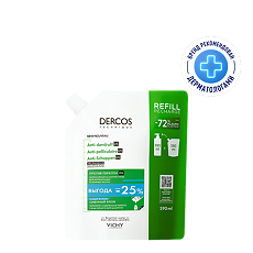 Изображение товара Dercos DS Шампунь против перхоти для нормальных и жирных волос Eco-Refill см/блок 390 мл 1 шт