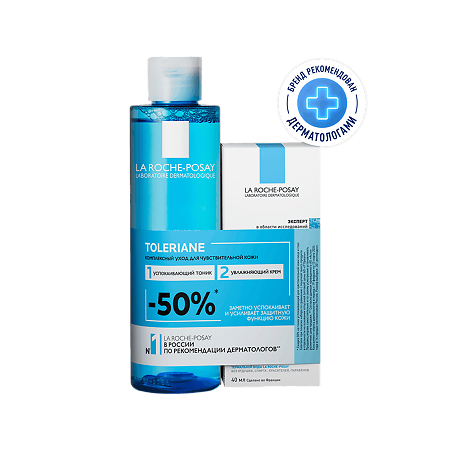 Изображение товара La Roche-Posay Набор Toleriane Крем увлажняющий 40 мл+Тоник успокаивающий 200 мл 1 уп