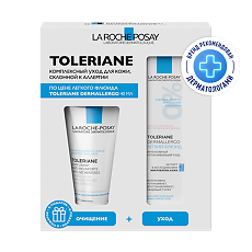 Купить La Roche-Posay Набор Toleriane Гель-уход очищающий 50мл+Toleriane Dermallergo Легкий флюид 40мл+Toleriane Dermallergo Уход для контура глаз 3 мл 1 уп цена