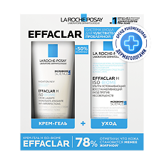 Купить La Roche-Posay Набор для чувствительной проблемной кожи Effaclar Н Iso-Biome Уход против несовершенств 40 мл+Очищающий крем-гель для пересушенной проблемной кожи 200 мл 1 уп цена