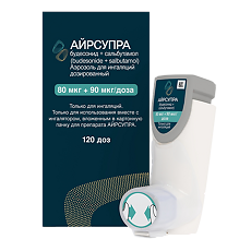 Купить Айрсупра аэрозоль для ингаляций дозированный 80 мкг+90 мкг/доза 120 доз цена