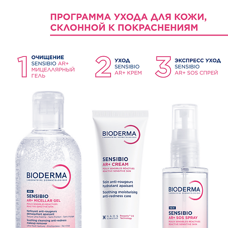 Bioderma Сенсибио AR+/Sensibio AR+ Мгновенно успокаивающий SOS спрей против покраснений 70 мл 1 шт
