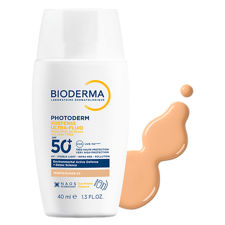 Bioderma Photoderm Xdefense Cолнцезащитный флюид для всех типов кожи SPF50+ светлый оттенок 40 мл 1 шт